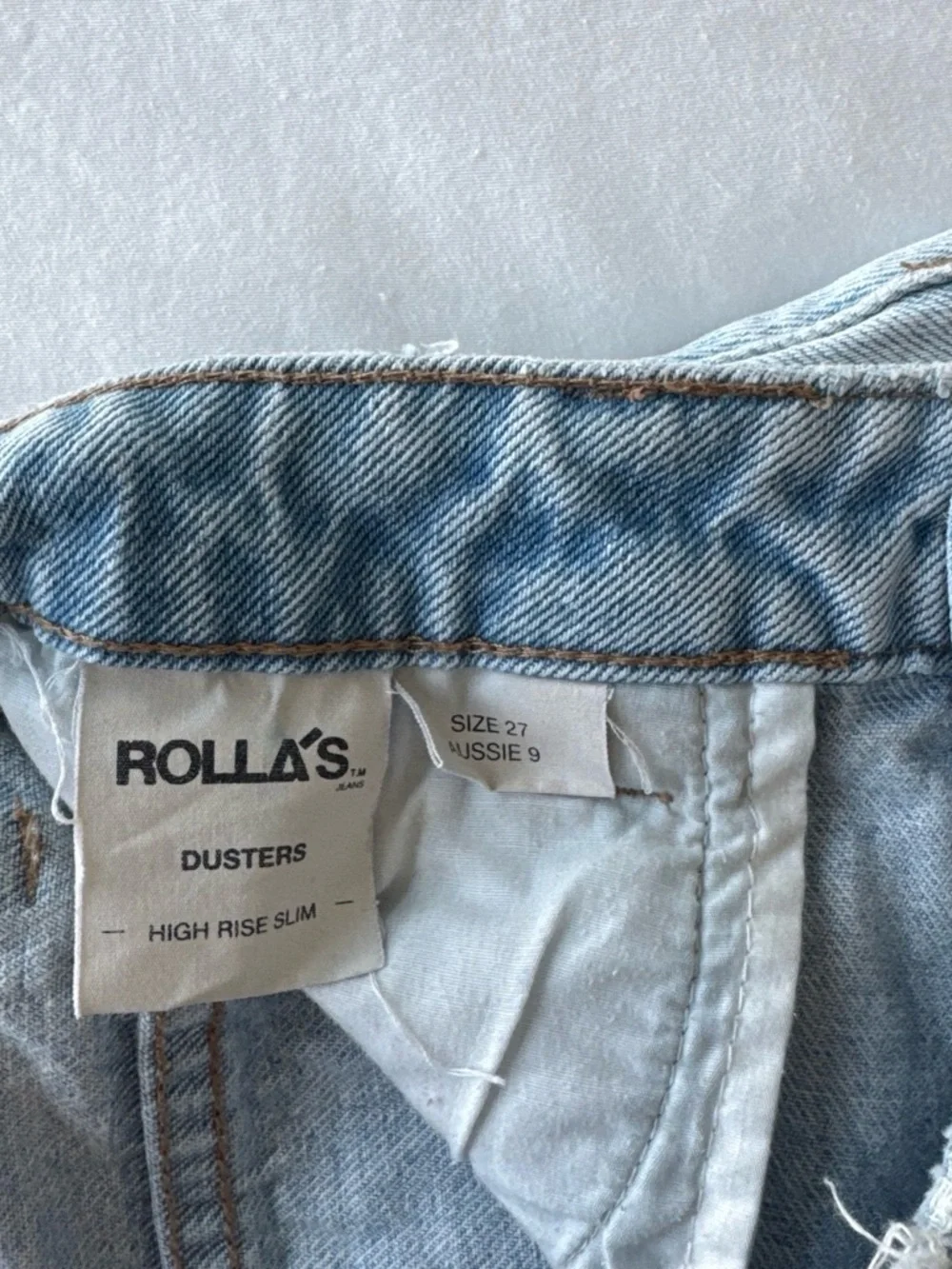 ROLLA'S Light Blue Distressed Denim Shorts